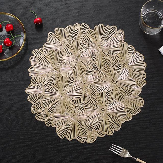 Golden Floral Placemats (Set of 2)